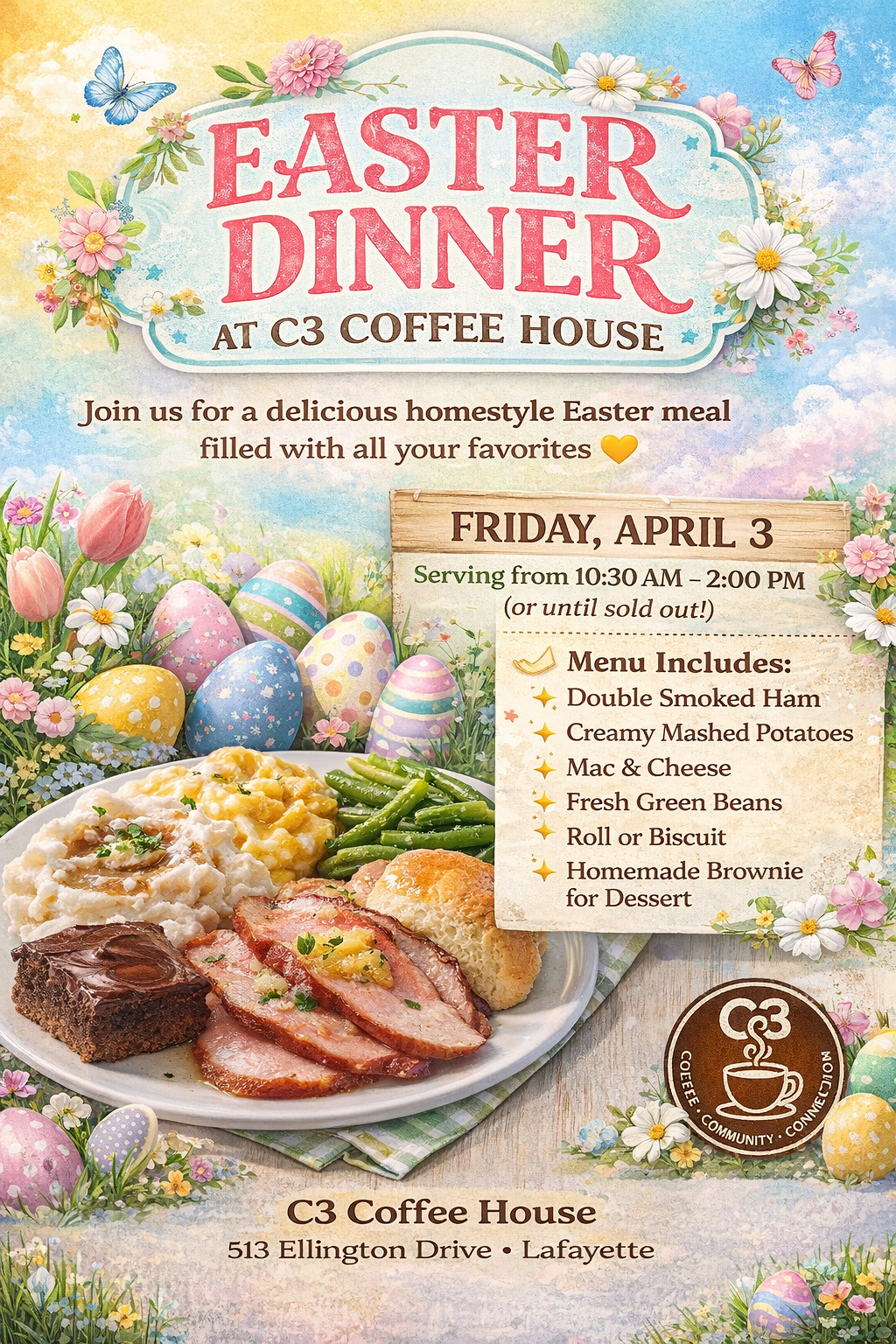 Enjoy Easter with friends and family at C3 Coffee House!